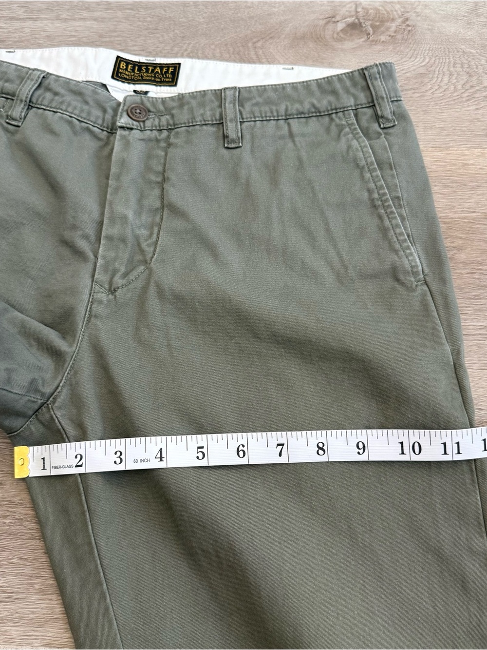 Belstaff England 1924 Longton Chino Pants Faded Olive Green Men's Size 32x32 - Picture 7 of 13